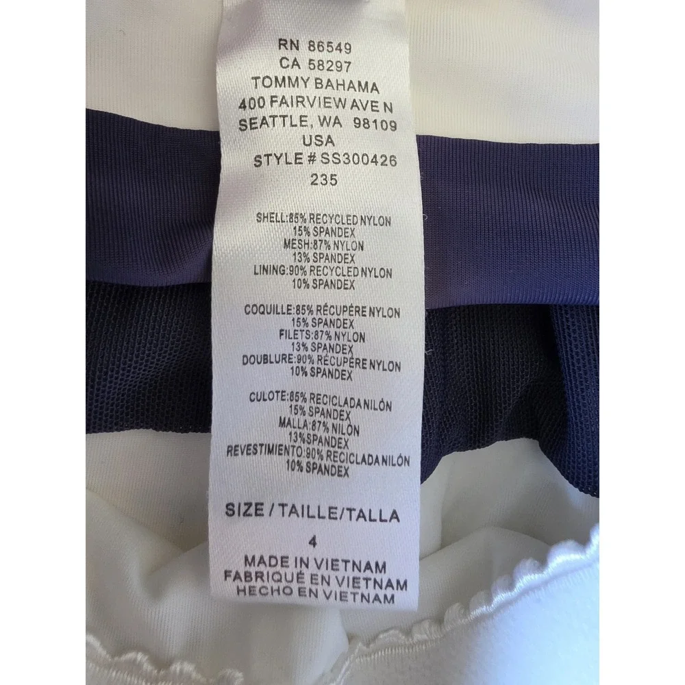 Tommy Bahama Women's Size 4 One Piece Swimsuit Purple Seashell Striped Resort